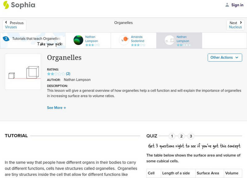 Sophia: Organelles: Lesson 3 Unit Plan Sophia: Organelles: Lesson 3 Unit Plan