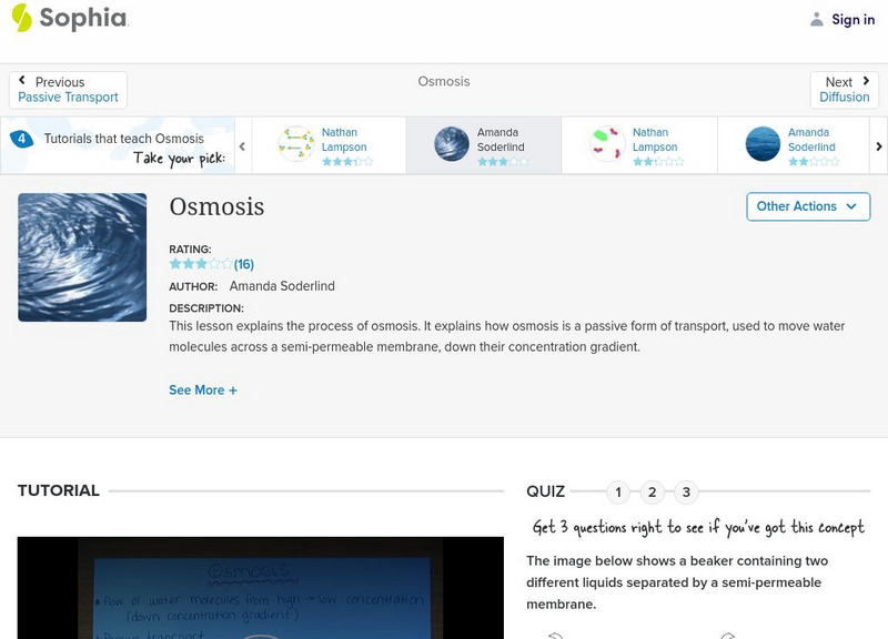Sophia: Osmosis: Lesson 3 Instructional Video Sophia: Osmosis: Lesson 3 Instructional Video