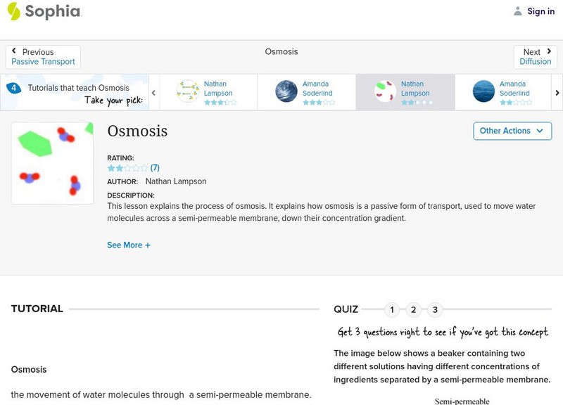 Sophia: Osmosis: Lesson 1 Unit Plan Sophia: Osmosis: Lesson 1 Unit Plan