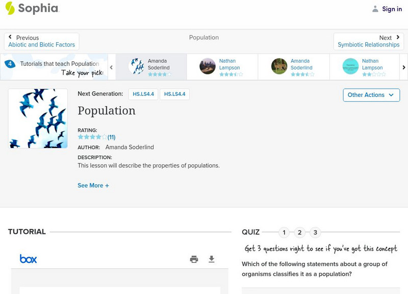 Sophia: Population: Lesson 2 PPT Sophia: Population: Lesson 2 PPT