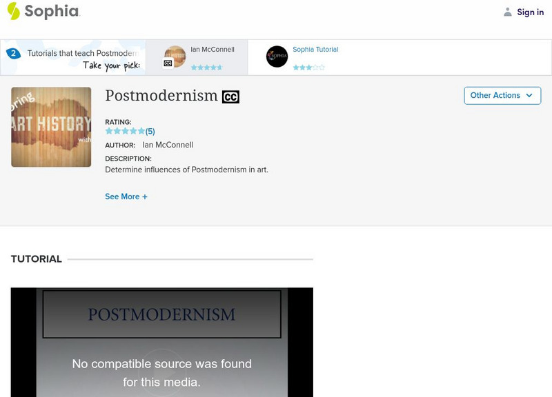 Sophia: Postmodernism: Lesson 3 Instructional Video Sophia: Postmodernism: Lesson 3 Instructional Video