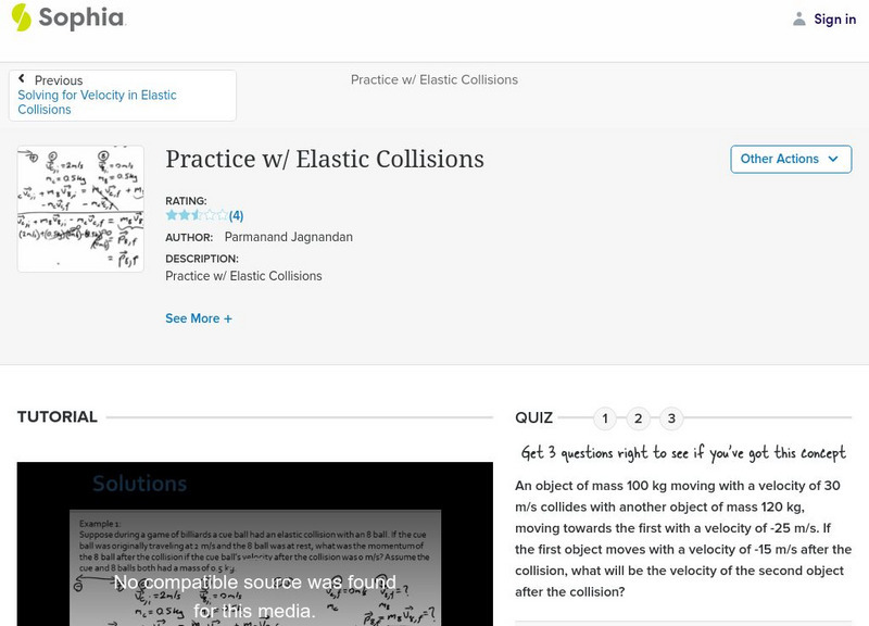Sophia: Practice W/ Elastic Collisions Unit Plan Sophia: Practice W/ Elastic Collisions Unit Plan