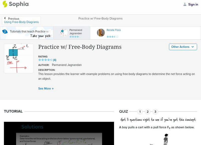 Sophia: Practice W/ Free Body Diagrams: Lesson 1 Unit Plan