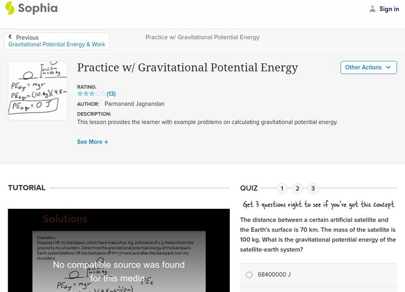 Sophia: Practice W/ Gravitational Potential Energy Unit Plan Sophia: Practice W/ Gravitational Potential Energy Unit Plan