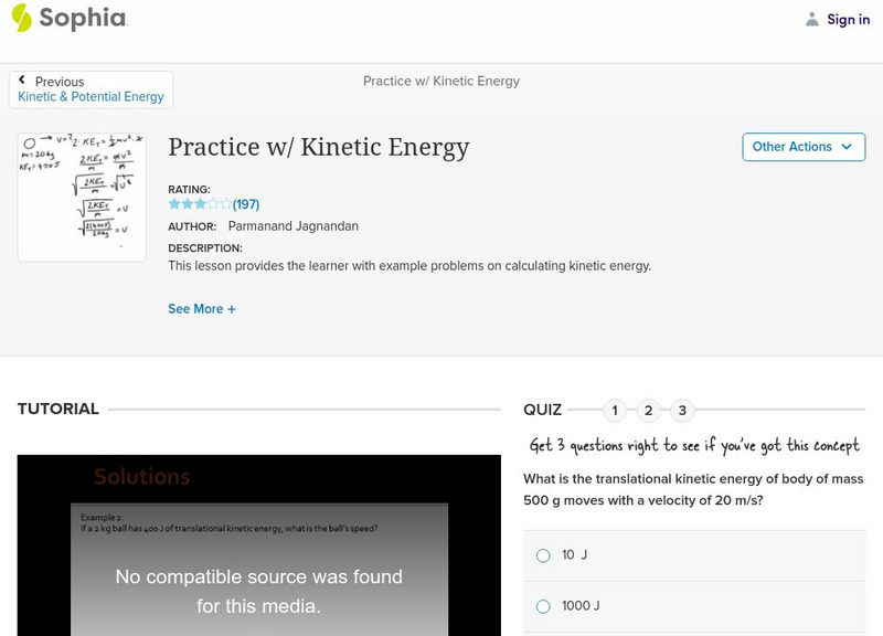 Sophia: Practice W/ Kinetic Energy Unit Plan Sophia: Practice W/ Kinetic Energy Unit Plan