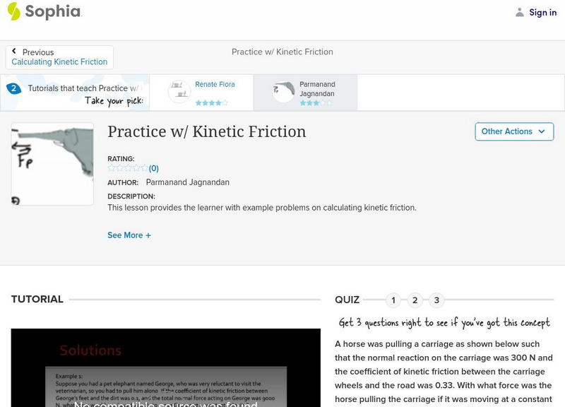Sophia: Practice W/ Kinetic Friction: Lesson 1 Unit Plan Sophia: Practice W/ Kinetic Friction: Lesson 1 Unit Plan