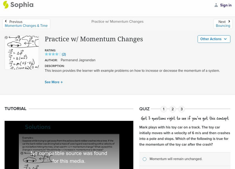 Sophia: Practice W/ Momentum Changes Unit Plan Sophia: Practice W/ Momentum Changes Unit Plan