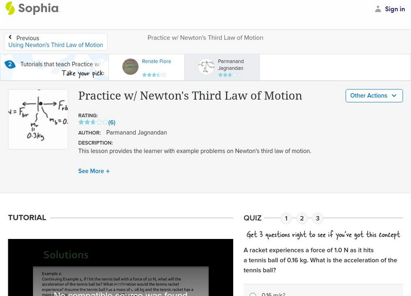Sophia: Practice W/ Newton's Third Law of Motion Unit Plan
