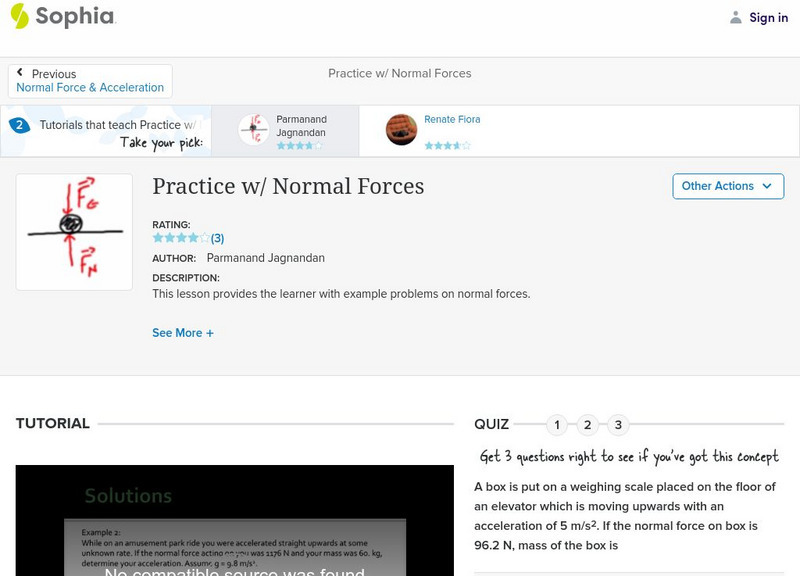 Sophia: Practice W/ Normal Forces: Lesson 1 Unit Plan