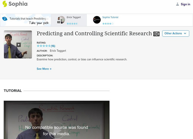 Sophia: Predicting and Controlling Scientific Research Instructional Video Sophia: Predicting and Controlling Scientific Research Instructional Video