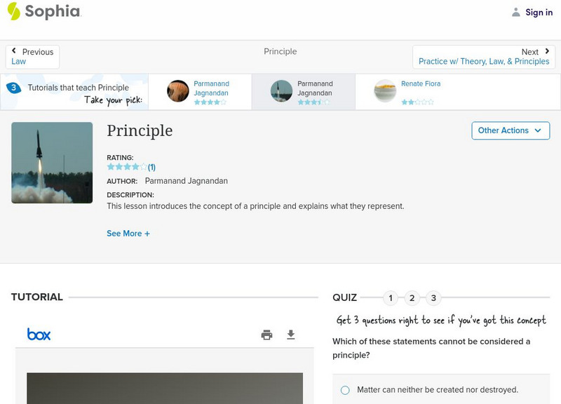 Sophia: Principle: Lesson 4 PPT