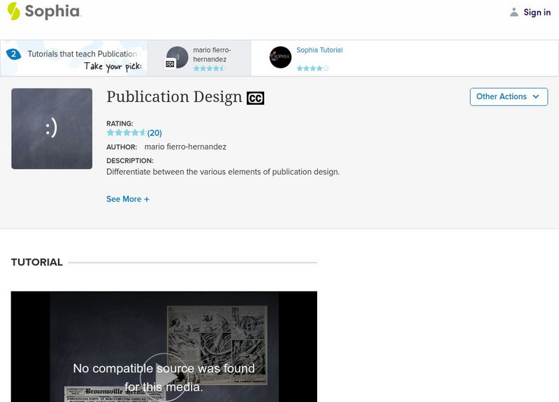 Sophia: Publication Design: Lesson 1 Instructional Video