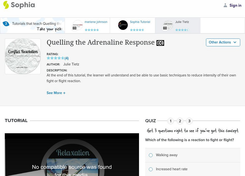 Sophia: Quelling the Adrenaline Response: Lesson 2 Unit Plan Sophia: Quelling the Adrenaline Response: Lesson 2 Unit Plan