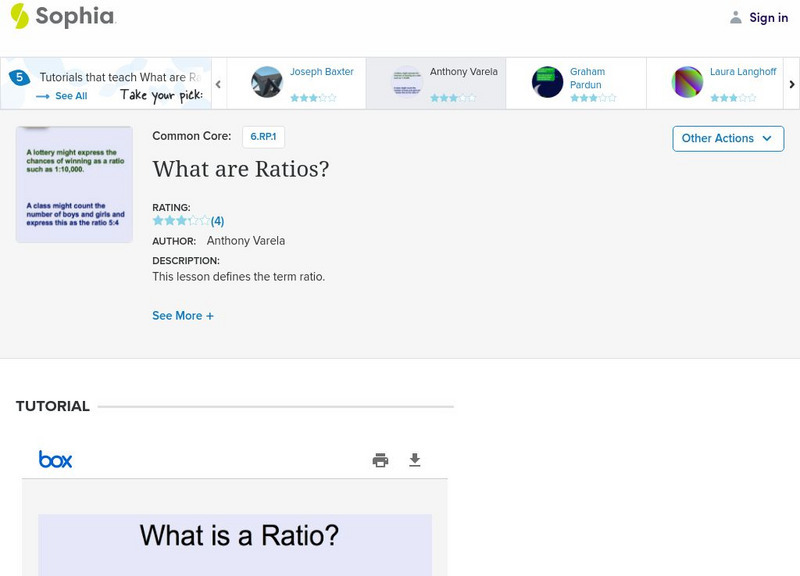 Sophia: What Are Ratios? PPT Sophia: What Are Ratios? PPT