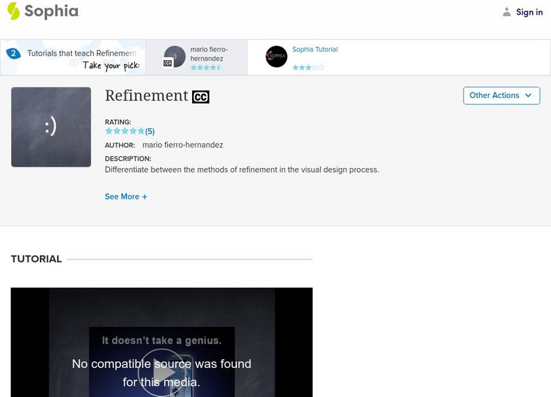 Sophia: Refinement: Lesson 1 Instructional Video