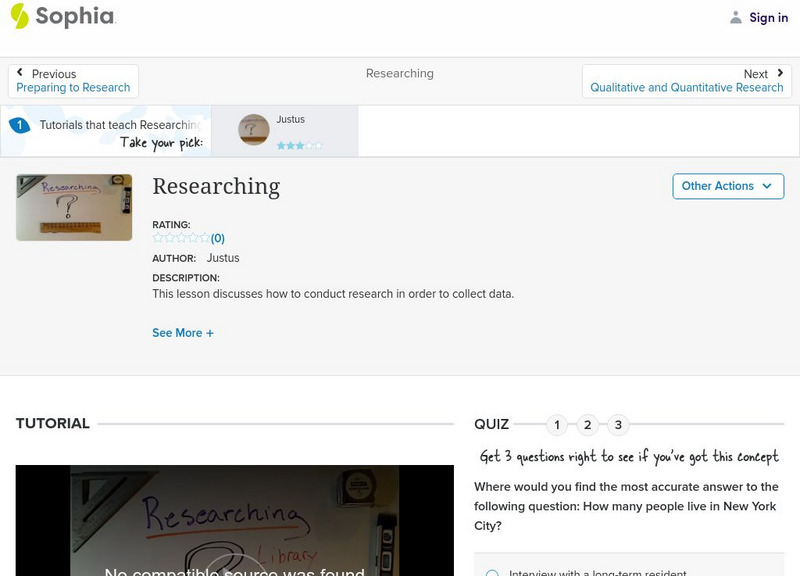 Sophia: Researching: Lesson 5 Instructional Video Sophia: Researching: Lesson 5 Instructional Video