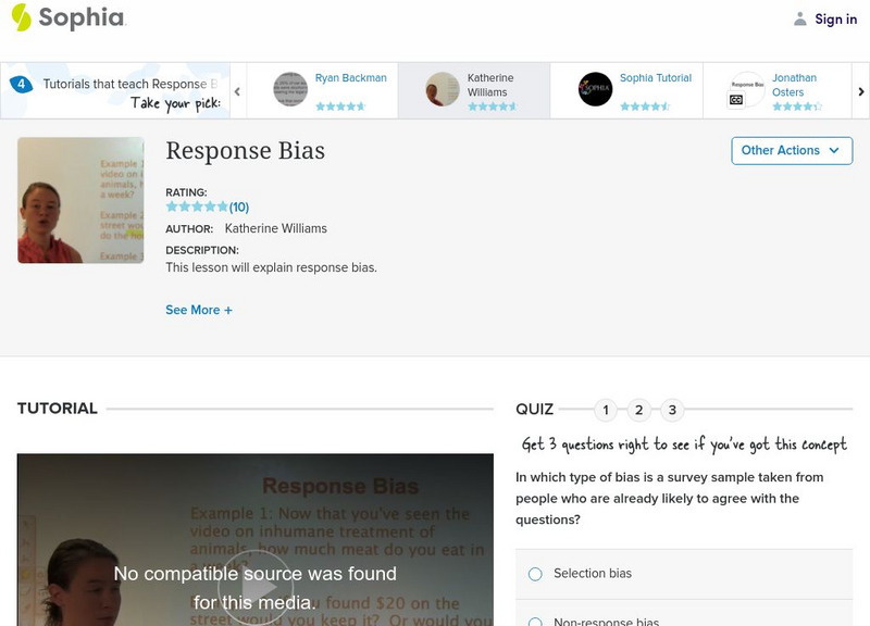 Sophia: Response Bias: Lesson 2 Instructional Video