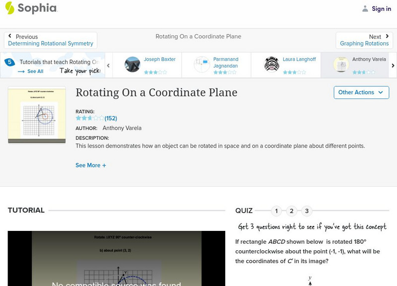 Sophia: Rotating on a Coordinate Plane: Lesson 3 Unit Plan