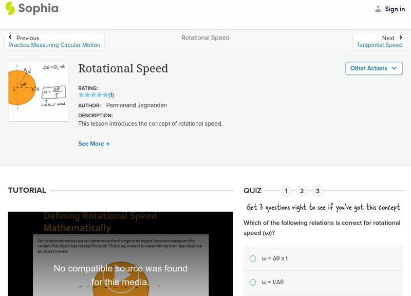 Sophia: Rotational Speed Instructional Video