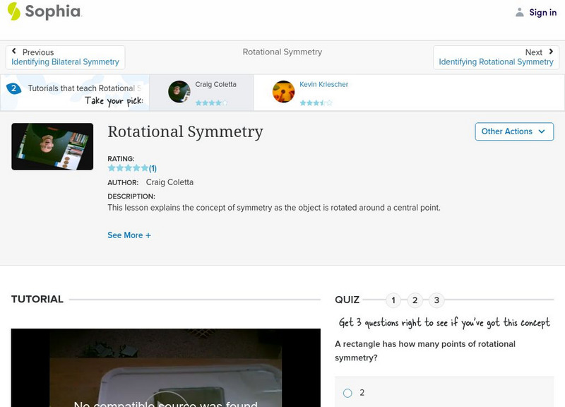 Sophia: Rotational Symmetry: Lesson 11 Instructional Video Sophia: Rotational Symmetry: Lesson 11 Instructional Video
