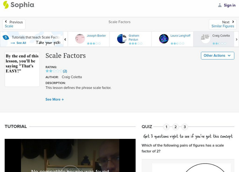 Sophia: Scale Factors: Lesson 3 Instructional Video Sophia: Scale Factors: Lesson 3 Instructional Video