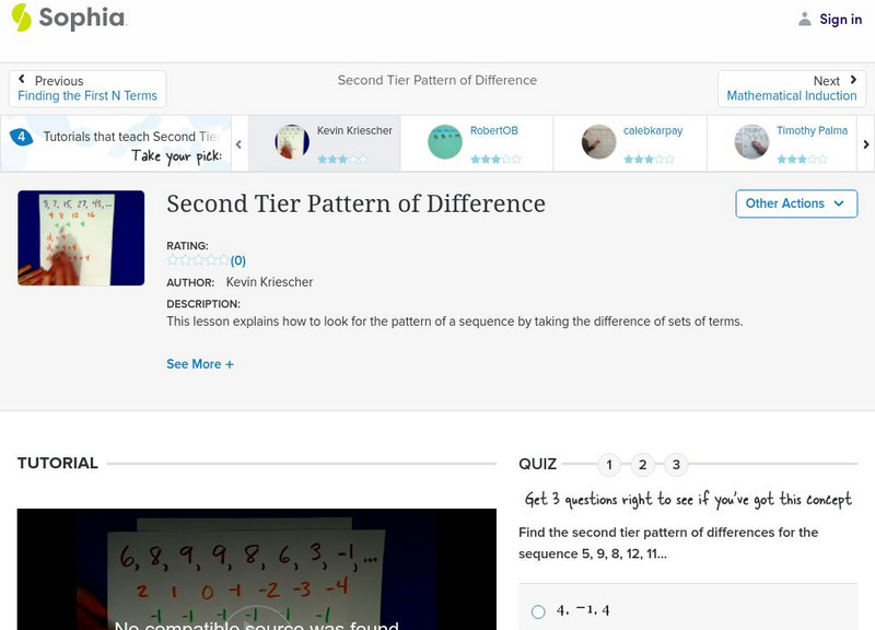 Sophia: Second Tier Pattern of Difference: Lesson 2 Instructional Video