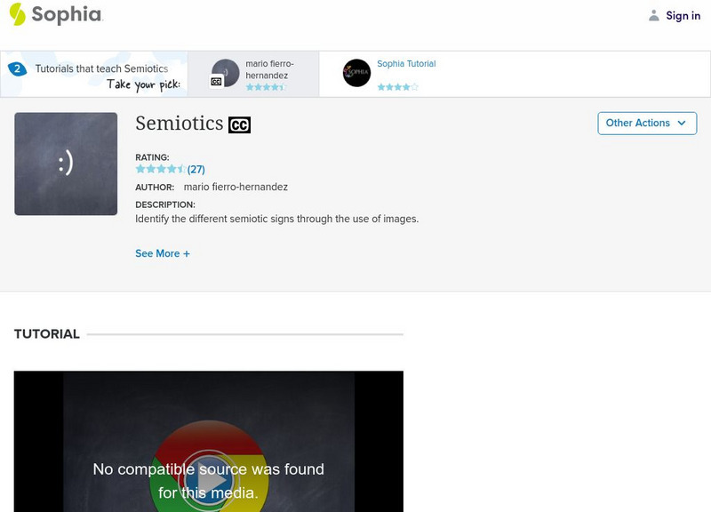 Sophia: Semiotics: Lesson 2 Instructional Video Sophia: Semiotics: Lesson 2 Instructional Video
