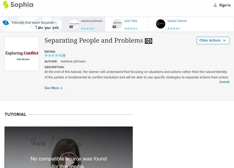 Sophia: Separating People and Problems: Lesson 2 Instructional Video Sophia: Separating People and Problems: Lesson 2 Instructional Video