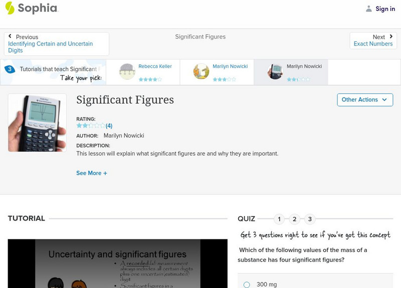 Sophia: Significant Figures: Lesson 2 Instructional Video