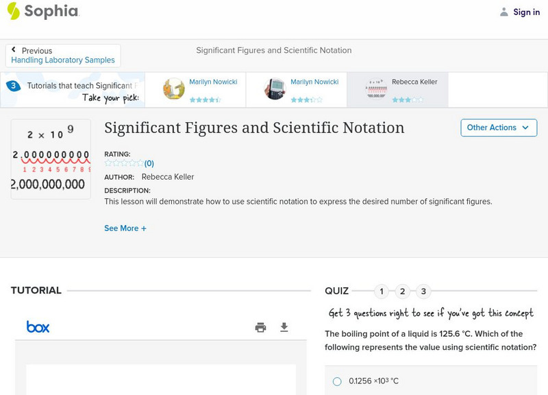Sophia: Significant Figures and Scientific Notation: Lesson 2 PPT Sophia: Significant Figures and Scientific Notation: Lesson 2 PPT
