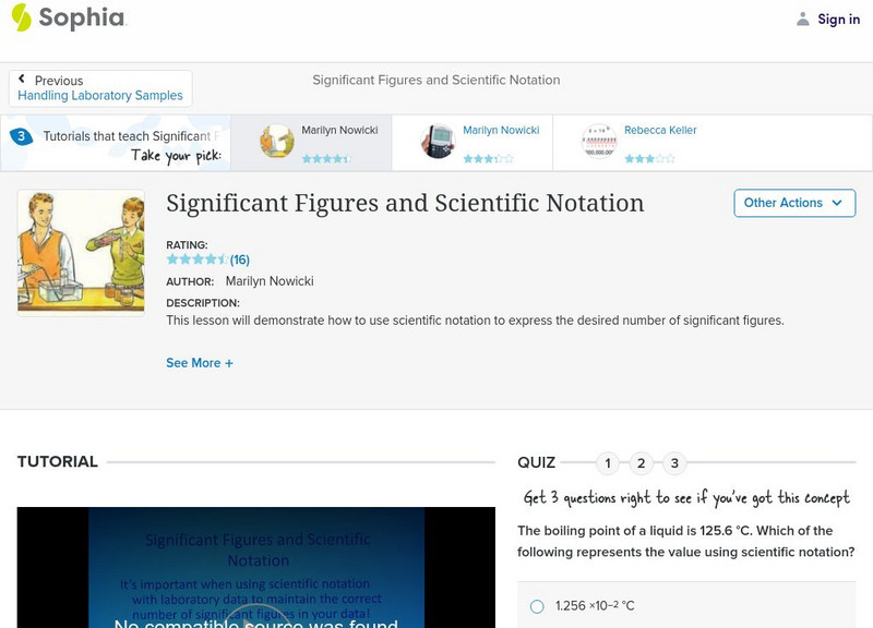 Sophia: Significant Figures and Scientific Notation: Lesson 5 Instructional Video