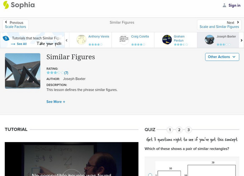 Sophia: Similar Figures: Lesson 3 Instructional Video Sophia: Similar Figures: Lesson 3 Instructional Video