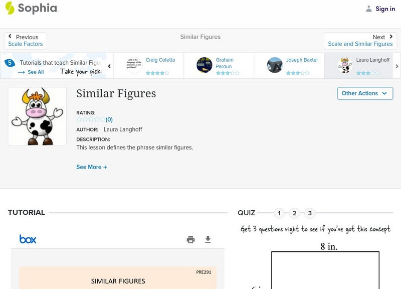Sophia: Similar Figures: Lesson 6 PPT Sophia: Similar Figures: Lesson 6 PPT