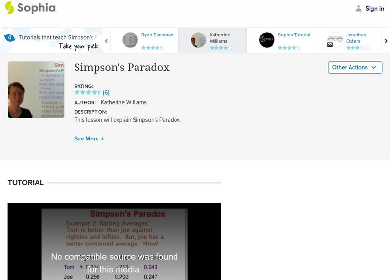 Sophia: Simpson's Paradox: Lesson 2 Instructional Video