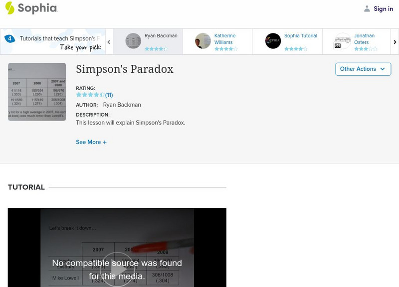 Sophia: Simpson's Paradox: Lesson 1 Instructional Video