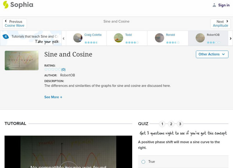 Sophia: Sine and Cosine: Lesson 3 Instructional Video