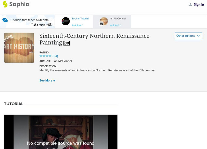 Sophia: Sixteenth Century Northern Renaissance Painting: Lesson 2 Instructional Video Sophia: Sixteenth Century Northern Renaissance Painting: Lesson 2 Instructional Video