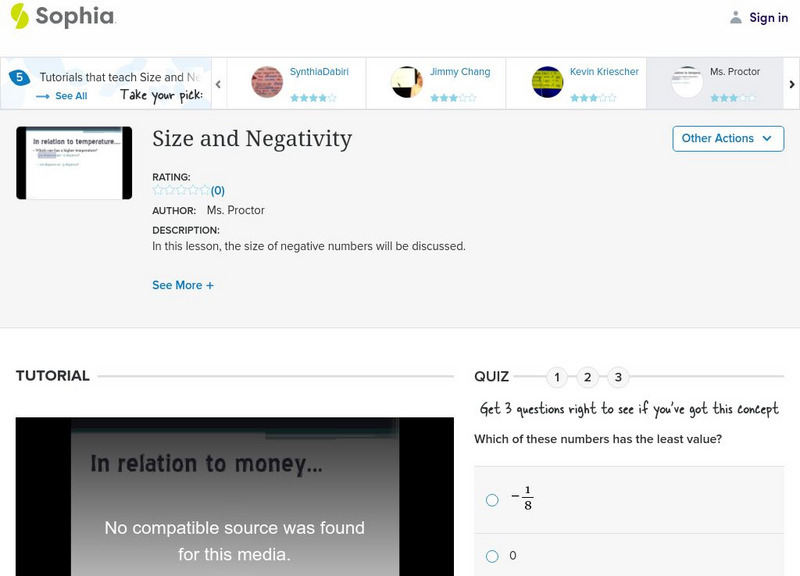 Sophia: Size and Negativity: Lesson 3 Instructional Video Sophia: Size and Negativity: Lesson 3 Instructional Video