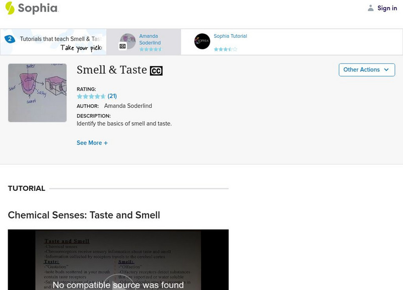 Sophia: Smell & Taste: Lesson 1 Instructional Video Sophia: Smell & Taste: Lesson 1 Instructional Video