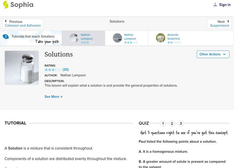 Sophia: Solutions: Lesson 4 Unit Plan