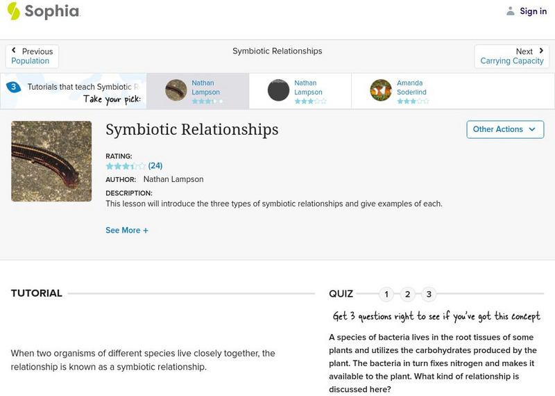 Sophia: Symbiotic Relationships: Lesson 4 Unit Plan Sophia: Symbiotic Relationships: Lesson 4 Unit Plan