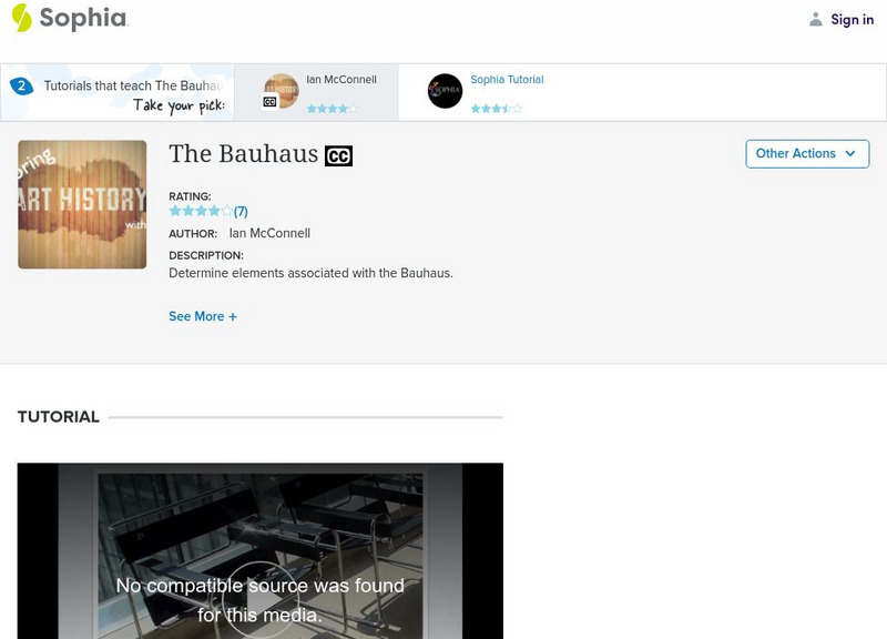 Sophia: The Bauhaus: Lesson 2 Instructional Video Sophia: The Bauhaus: Lesson 2 Instructional Video