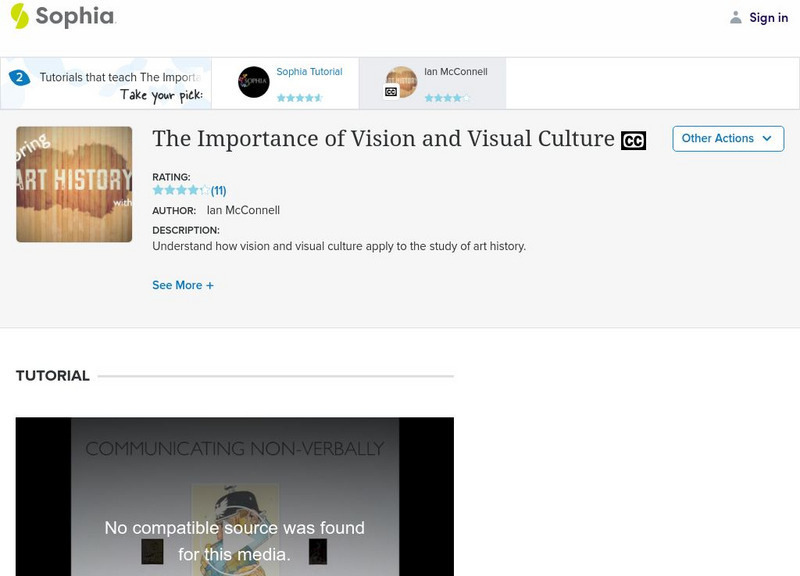 Sophia: The Importance of Vision and Visual Culture: Lesson 2 Instructional Video Sophia: The Importance of Vision and Visual Culture: Lesson 2 Instructional Video