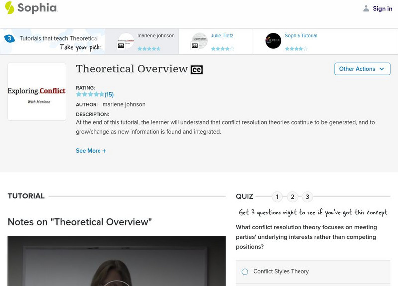 Sophia: Theoretical Overview: Lesson 2 Instructional Video Sophia: Theoretical Overview: Lesson 2 Instructional Video