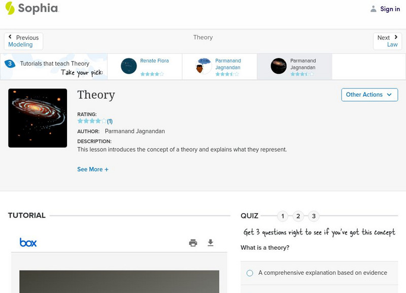 Sophia: Theory: Lesson 4 PPT