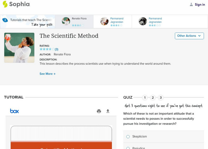 Sophia: The Scientific Method: Lesson 4 PPT Sophia: The Scientific Method: Lesson 4 PPT