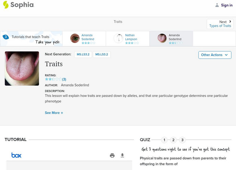 Sophia: Traits: Lesson 3 PPT Sophia: Traits: Lesson 3 PPT