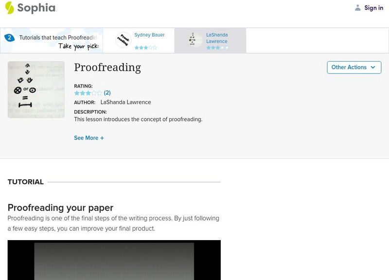 Sophia: Proofreading: Lesson 1 Instructional Video Sophia: Proofreading: Lesson 1 Instructional Video