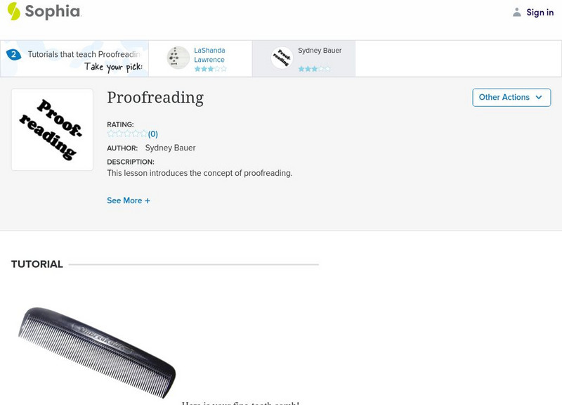 Sophia: Proofreading: Lesson 2 Instructional Video Sophia: Proofreading: Lesson 2 Instructional Video
