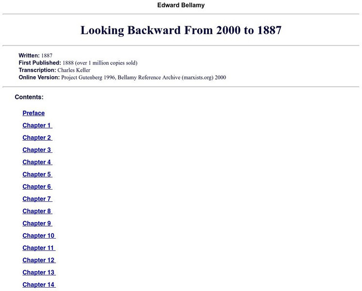 Marxists Internet Archive: Looking Backward From 2000 to 1887 eBook